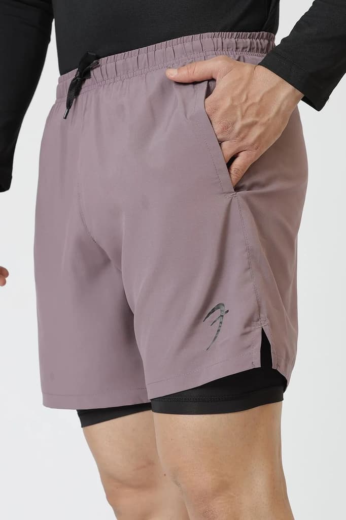 2 in 1 Compression Shorts Mauve — photo 2