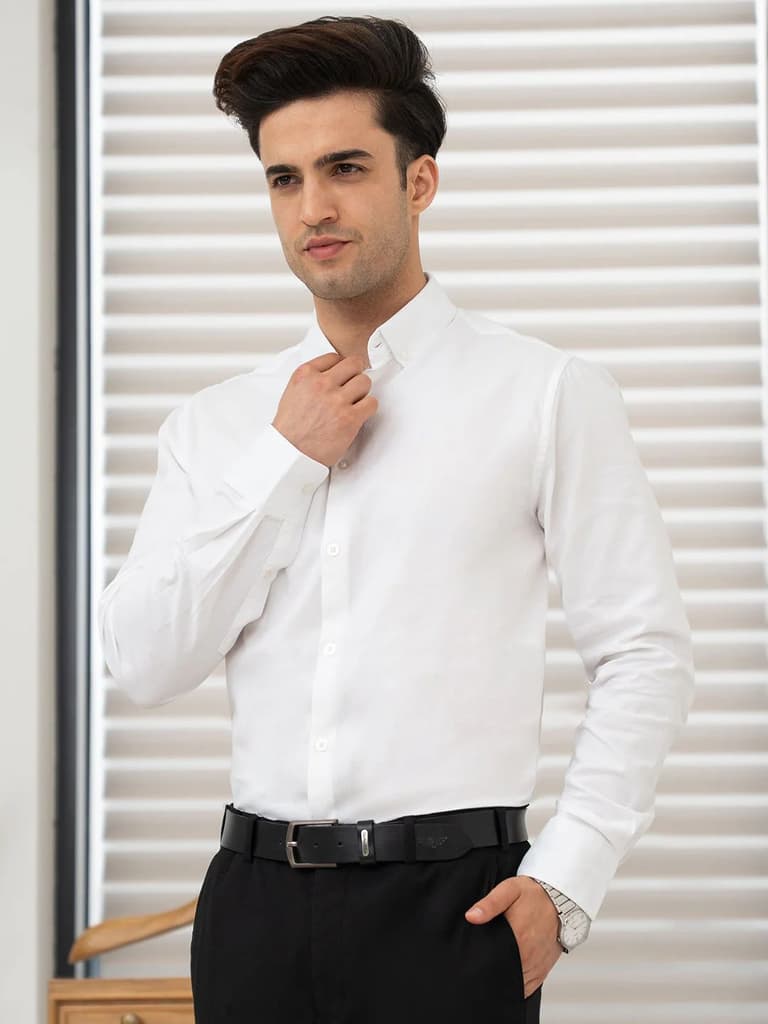 Dobby Button-Down Formal Shirt for Men | Premium & Minimalist Design — photo 2