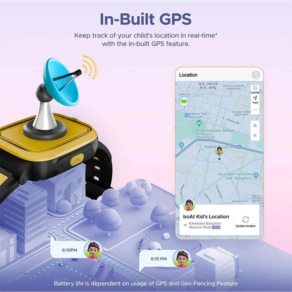 boAt Wanderer Smart | Premium Kids Smartwatch with 4G SIM and Wi-Fi Enabled, In-Built GPS, SOS Alerts, Geo Fencing — photo 4