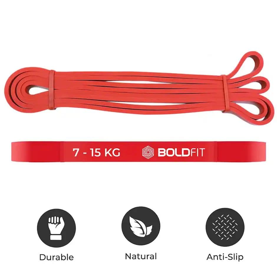 Boldfit Heavy Resistance Band For Workout Exercise | 7-15 Kg Resistace Capacity | Red — photo 3