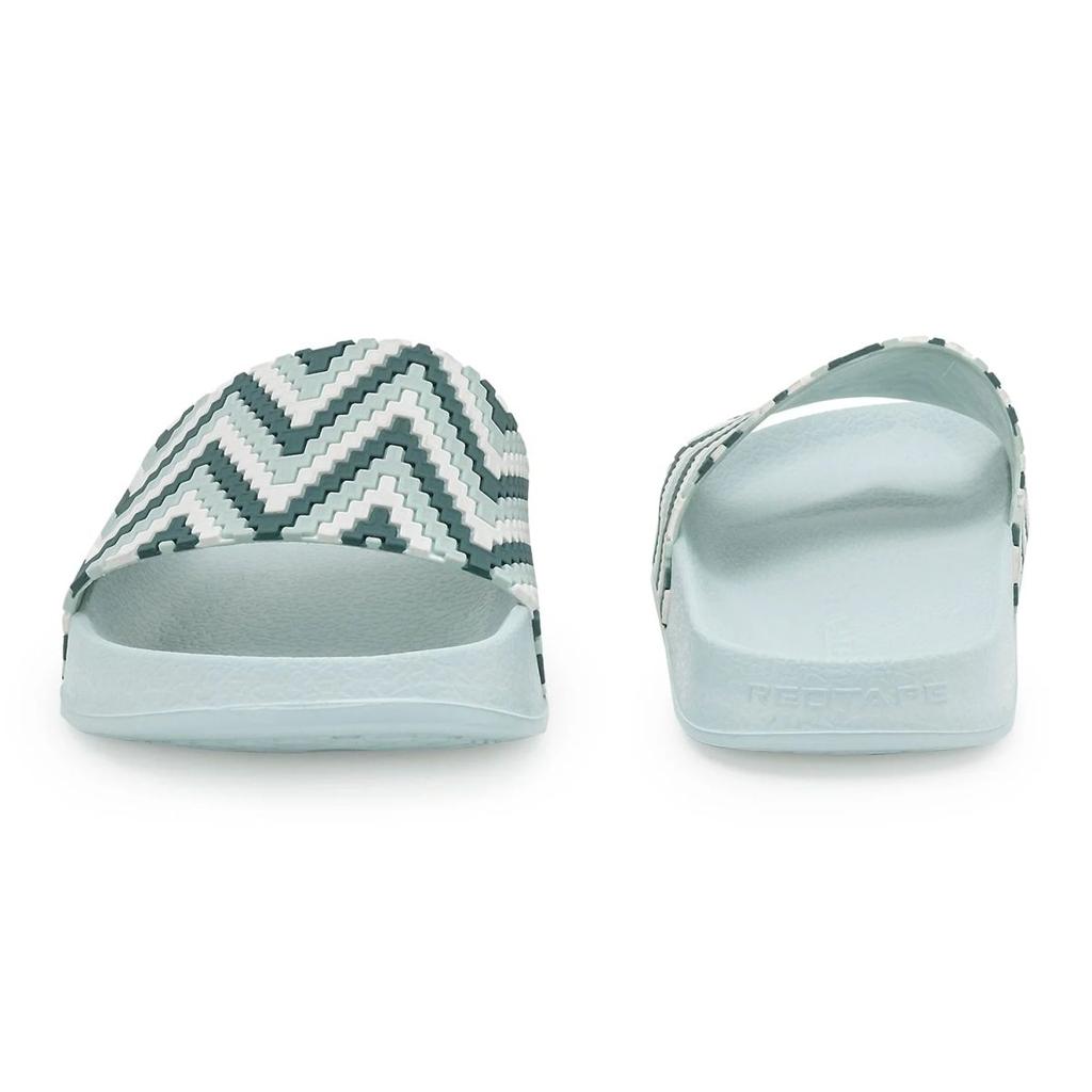 Womens Sliders in Green and White | Casual Pool Sliders — photo 4