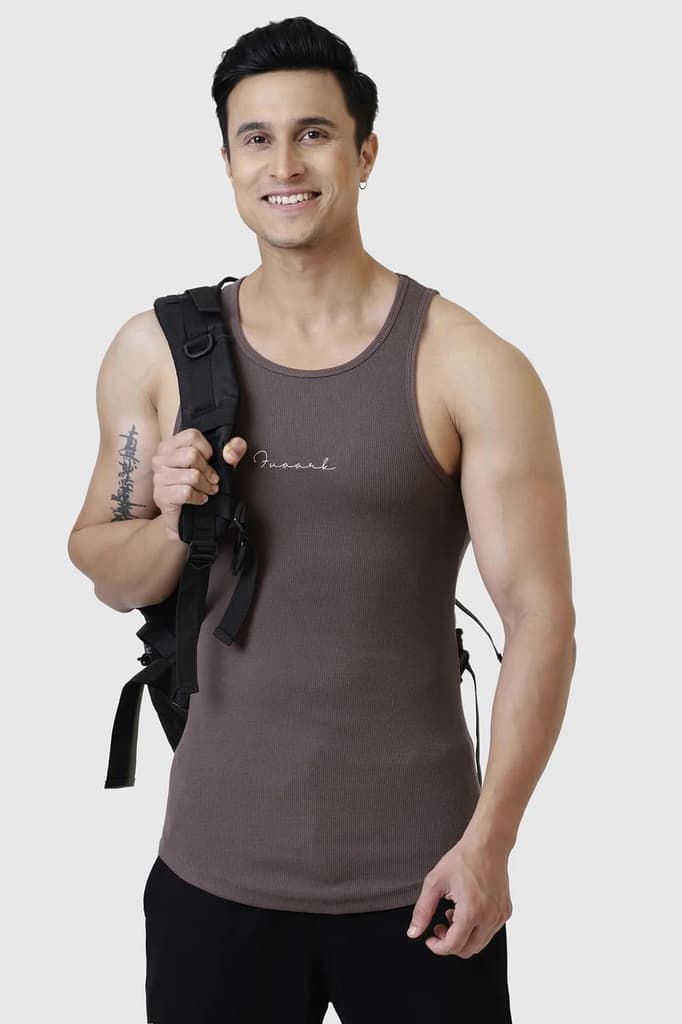 Ribbed Tank Brown — photo 2