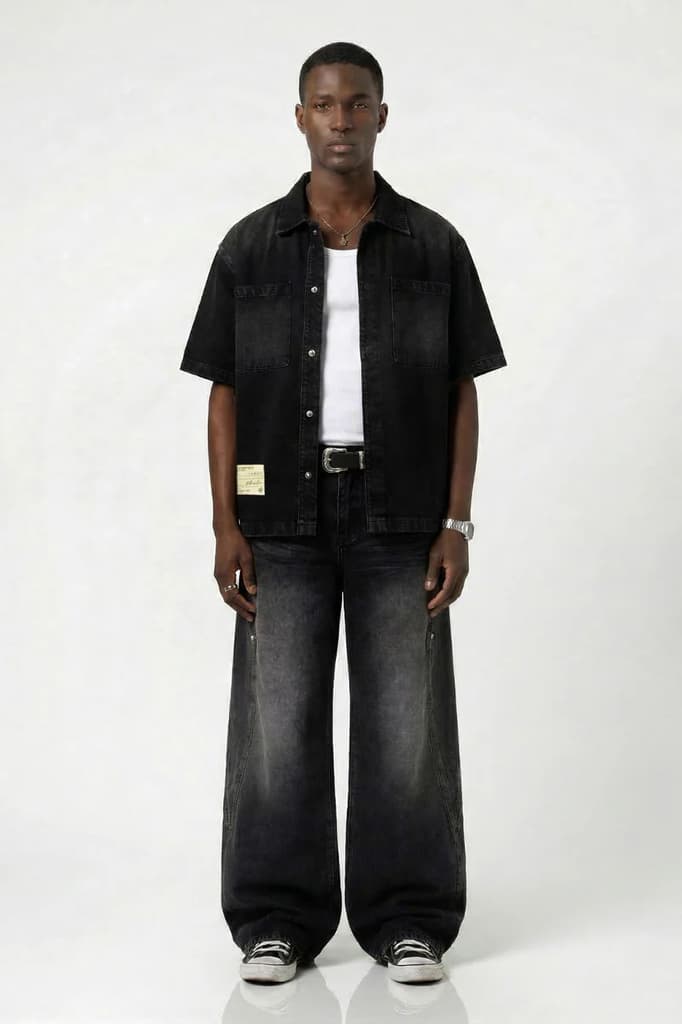 Denim Short Sleeves Shirt — photo 5
