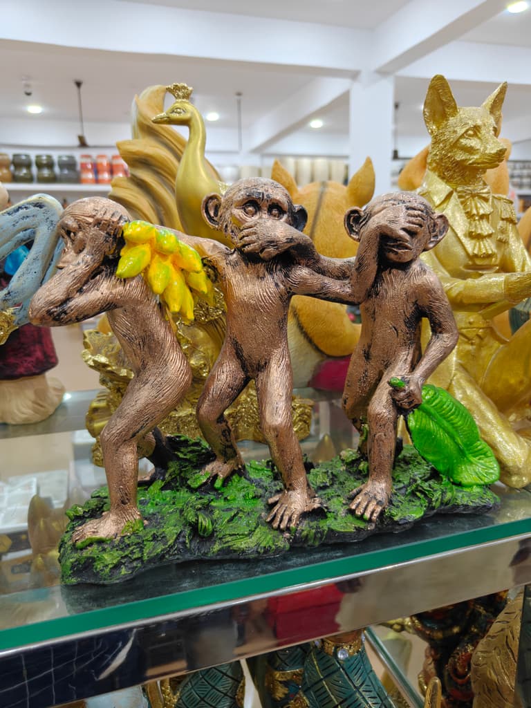 Gold Monkey Statue | Decorative | Gilded Bronze | Animal