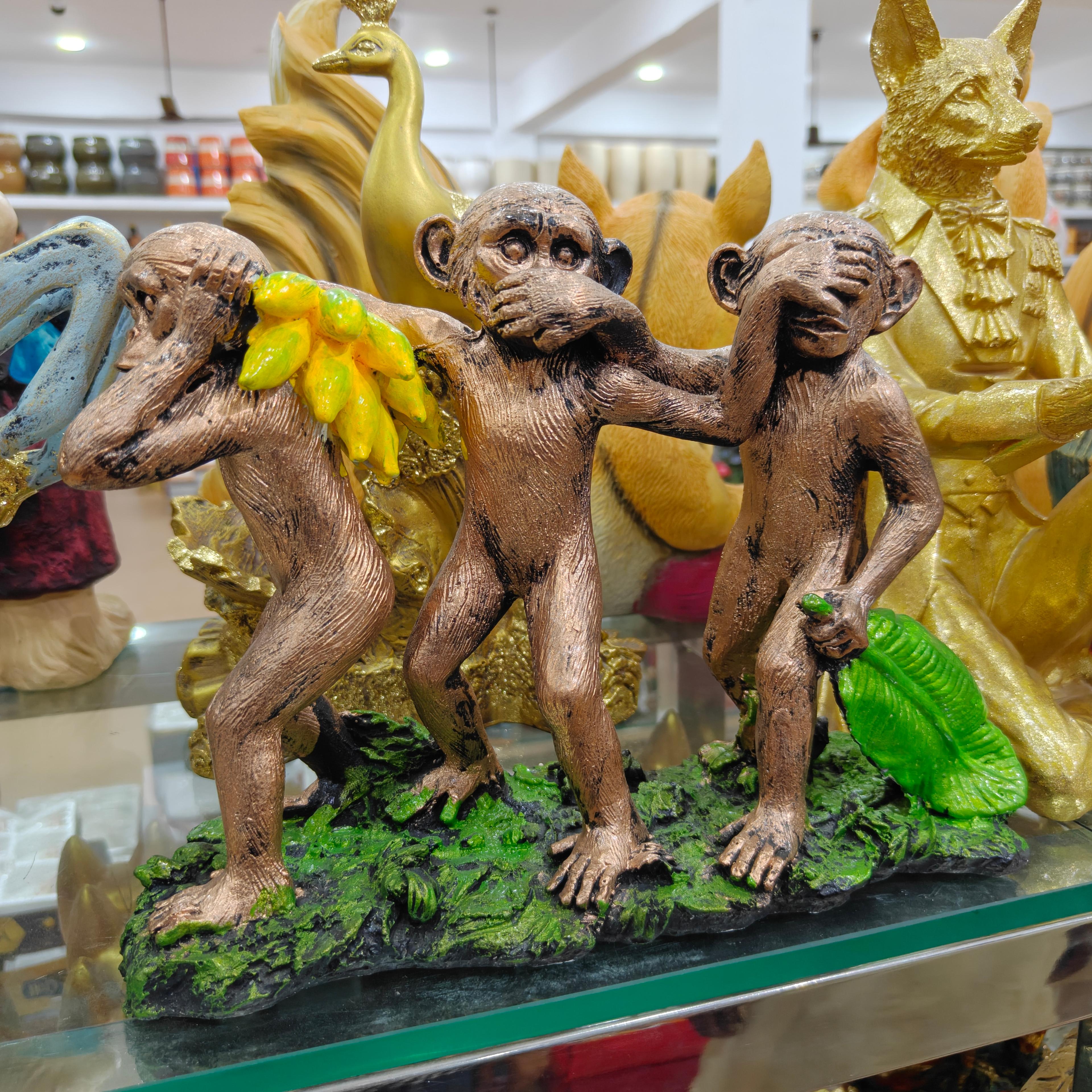 Gold Monkey Statue | Decorative | Gilded Bronze | Animal