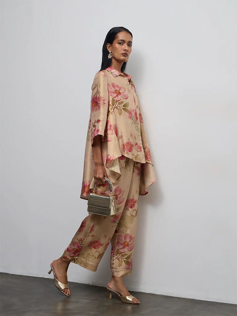 Vark Beige Floral Pattern Co-ord Set — photo 2