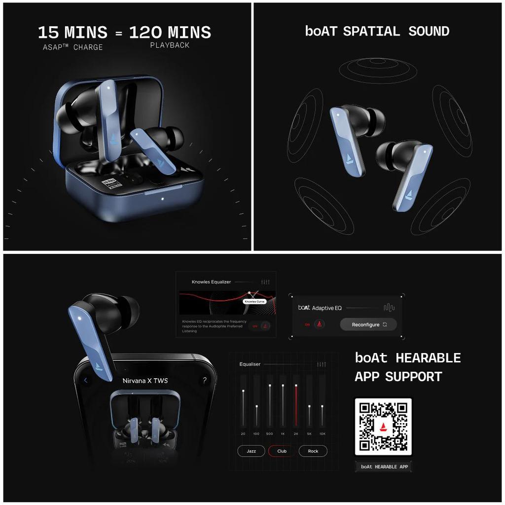 boAt Nirvana X TWS | Wireless Earbuds with Knowles dual drivers, Hi-Res Audio LDAC, 40 Hours Playback, boAt Hi-Fi Sound, ENx™ Technology, Dual Pairing — photo 10