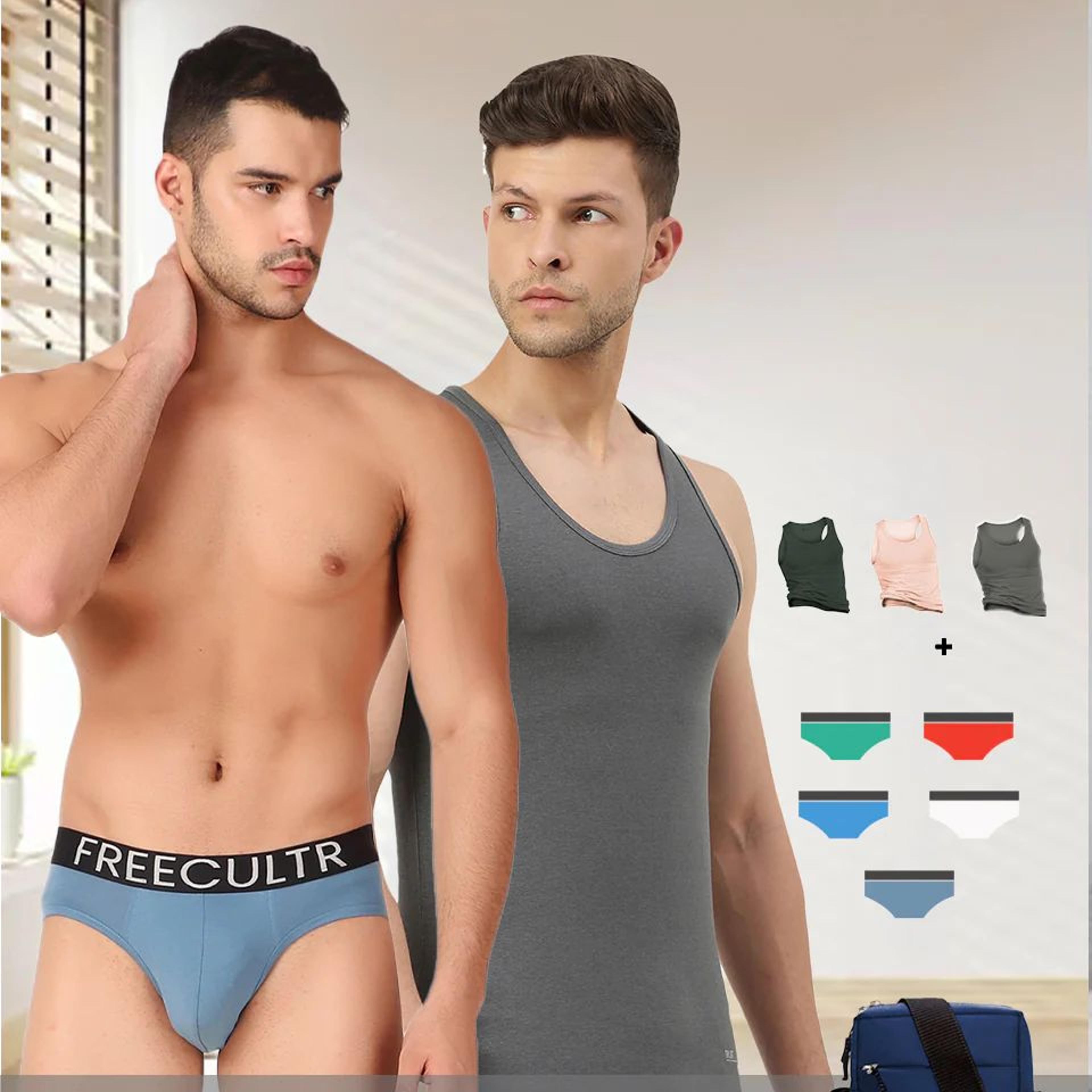 Men's Innerwear set (Pack of 8) with Free Sling Bag