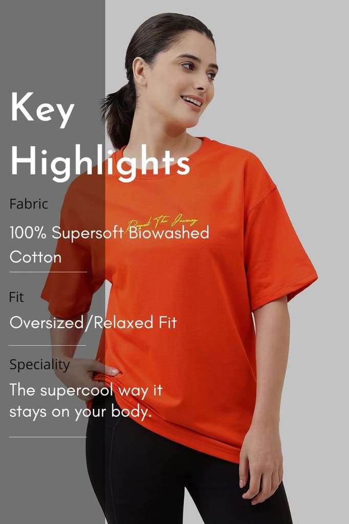 Respect The Journey Oversized T-shirt Orange — photo 6