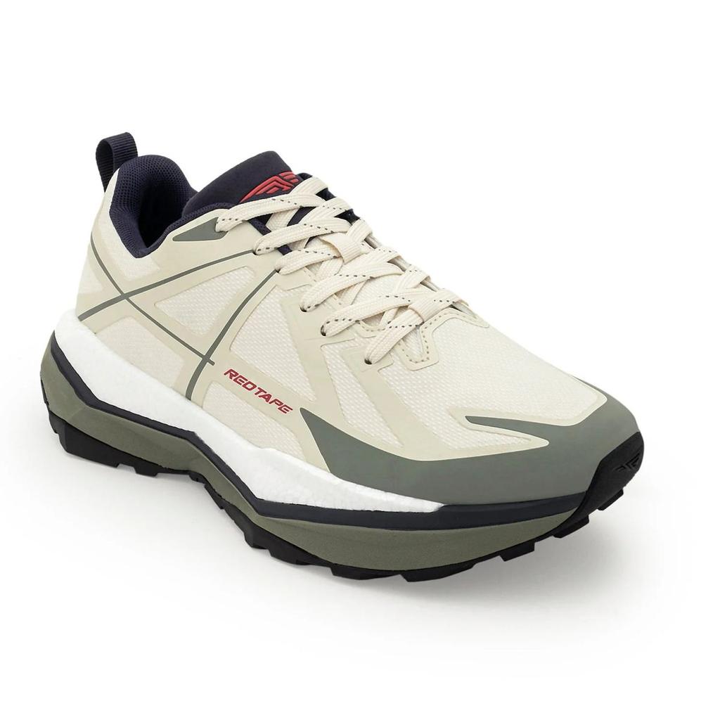 Athleisure Sports Shoes for Men in Off White and Olive | Low-Cut Shoes.