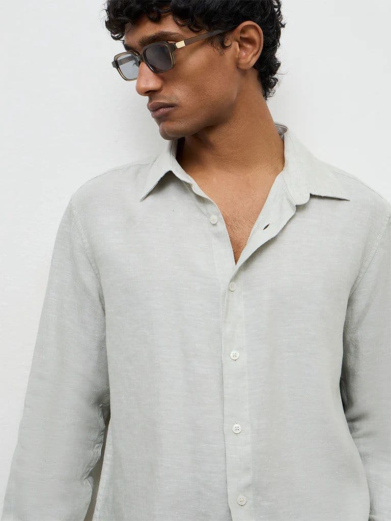 Ascot Sage Relaxed-Fit Linen Shirt — photo 4