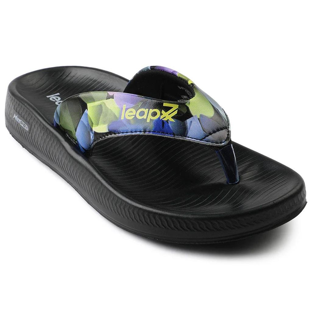 Leap7x Black Casual Flip-Flop For Women NITWALK-L3 By Liberty