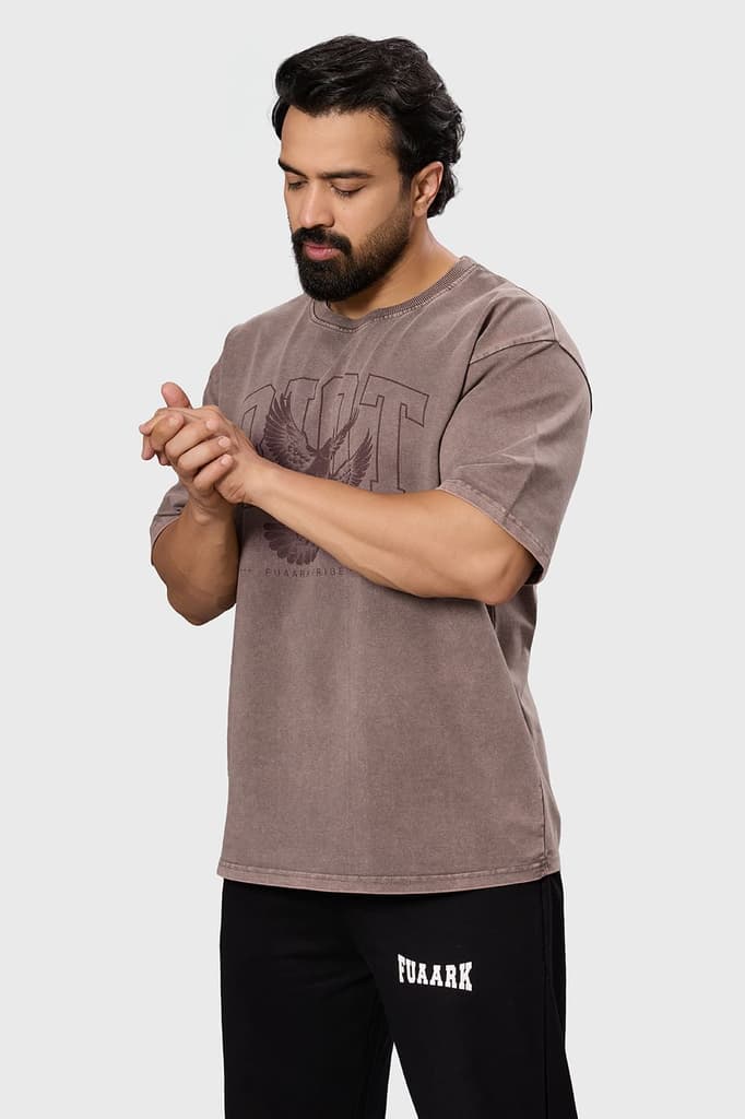 Shadow Washed Oversized T-shirt Brown — photo 6