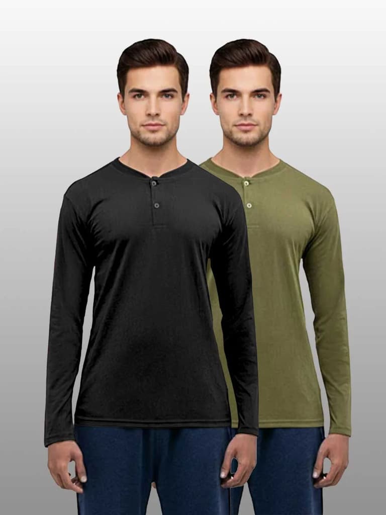 Men's Henley T-shirt Fullsleeve | Freecultr — photo 2