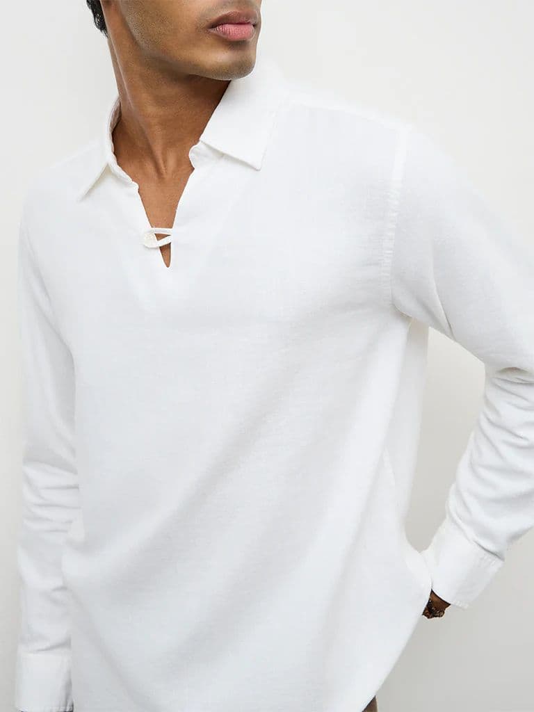 ETA White Relaxed-Fit Cotton-Blend Shirt — photo 3