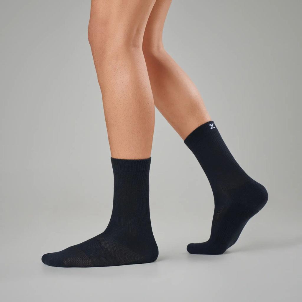 Crew-Length Socks - Pitch Black (Pack of 3)