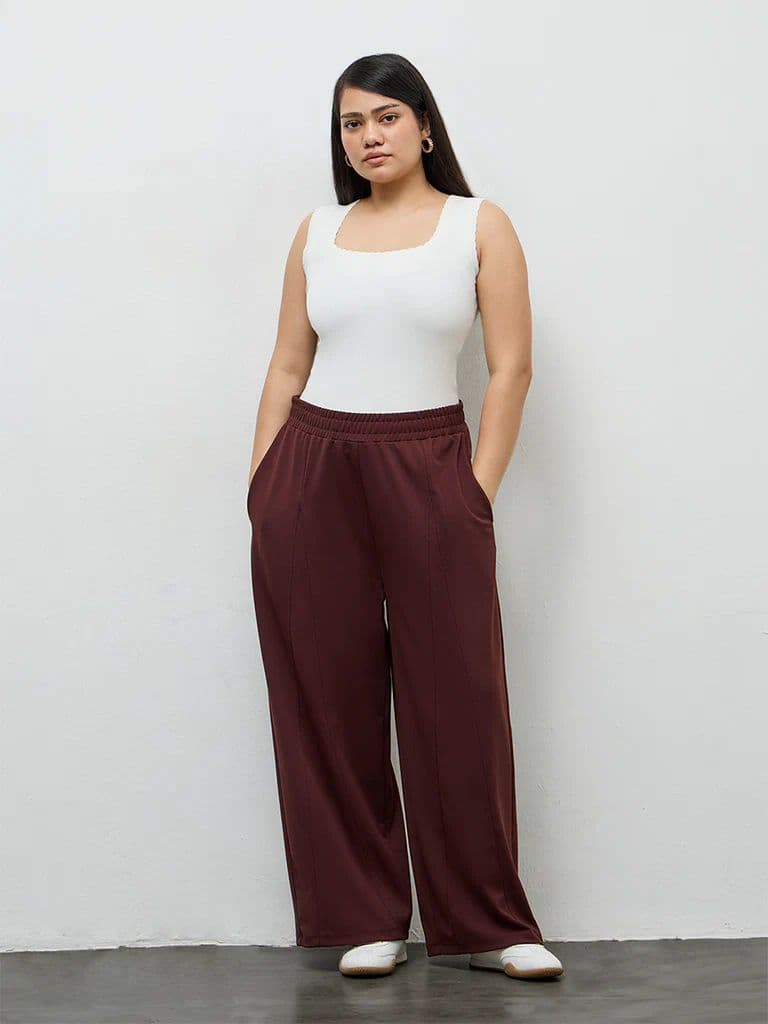 Gia Dark Brown High-Rise Pants