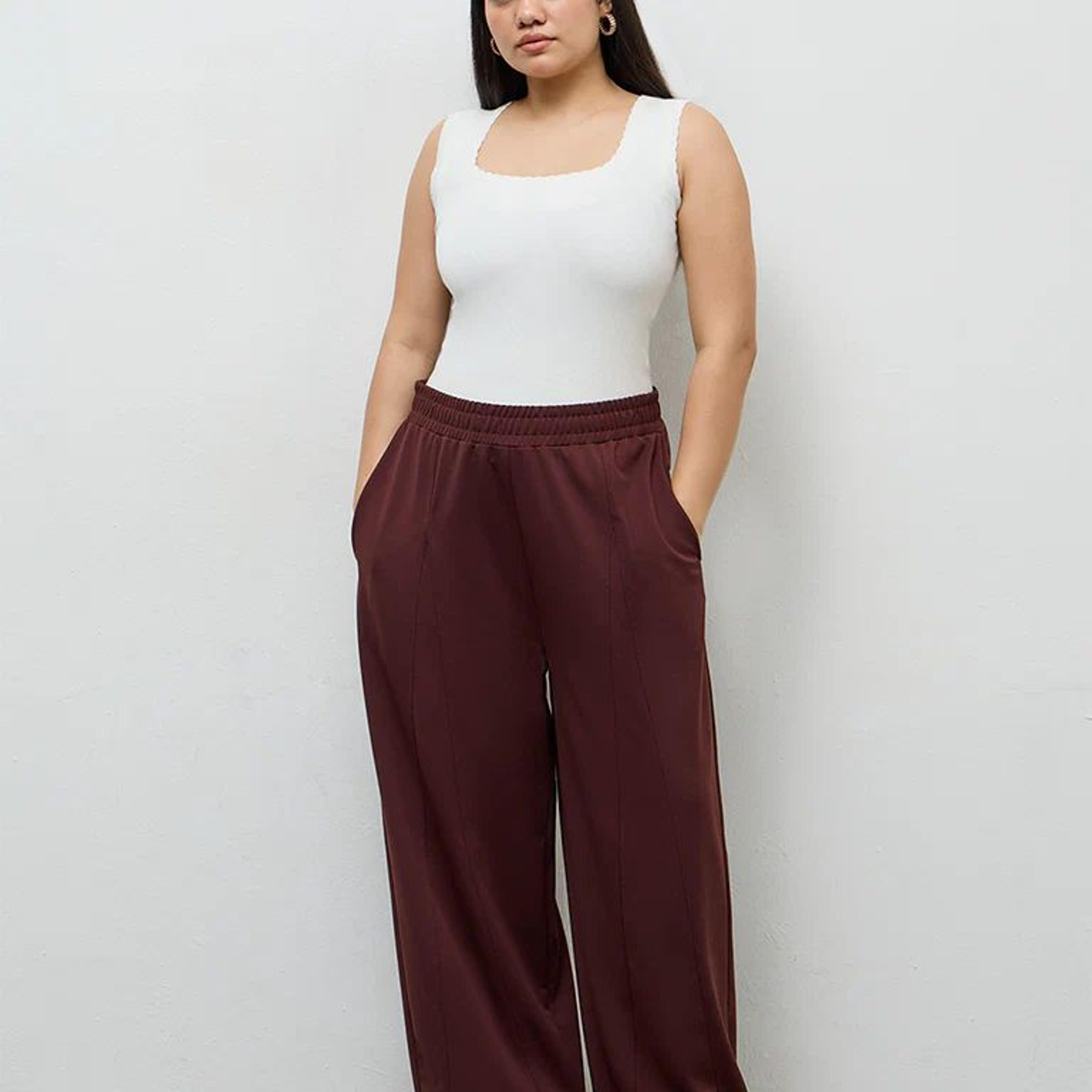 Gia Dark Brown High-Rise Pants