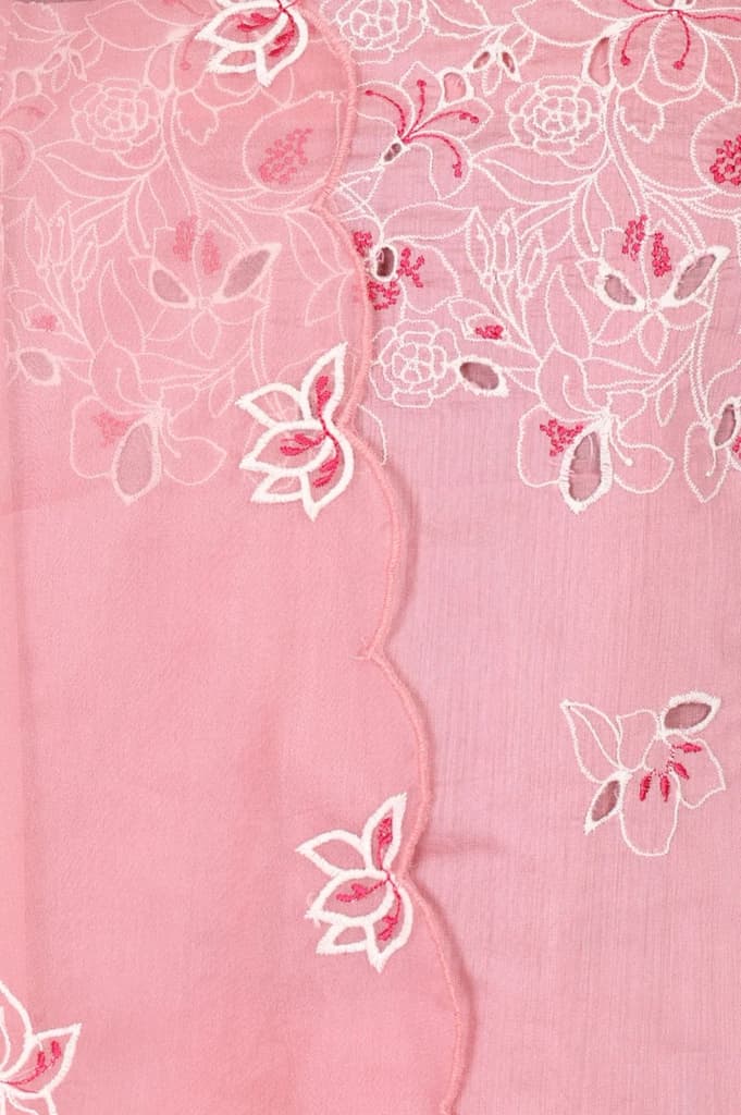 Pink Thread Embroidered Chanderi Noodle Straps Straight Kurta with Sharara and Dupatta Set — photo 2