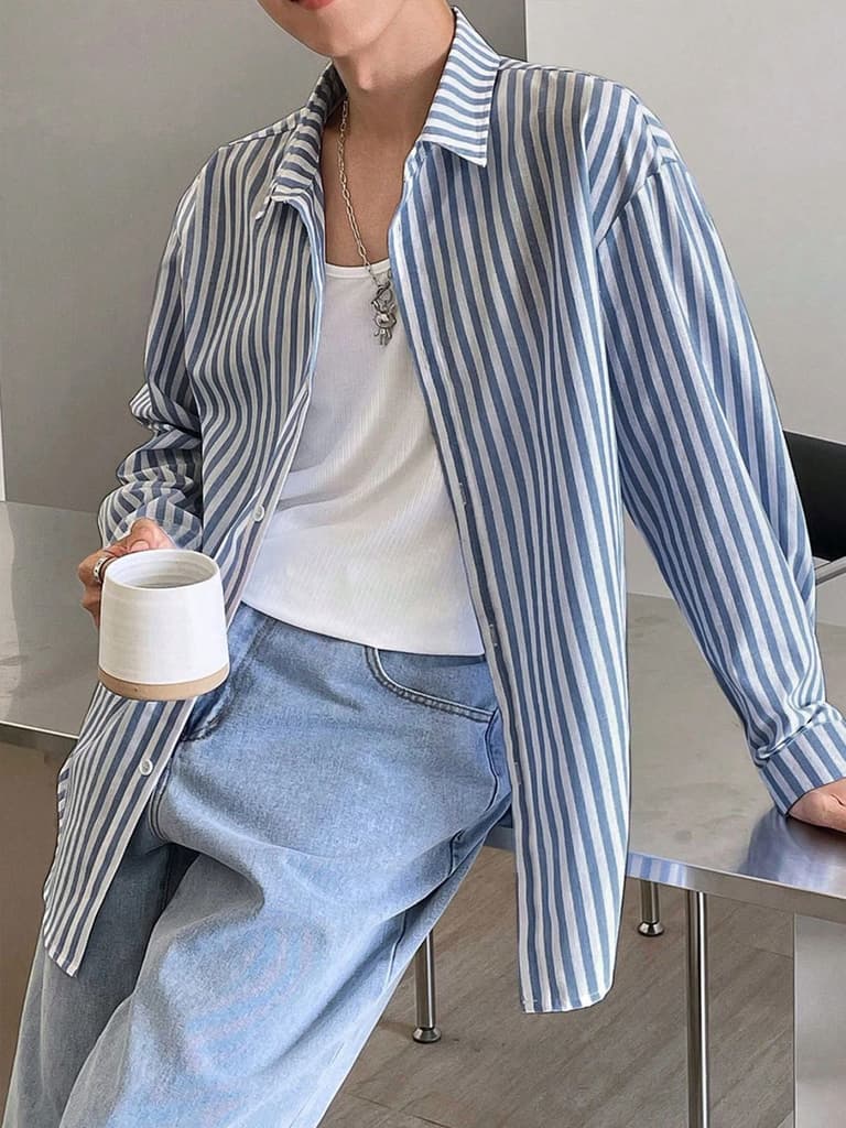 Modern Stripe Collared Shirt — photo 4