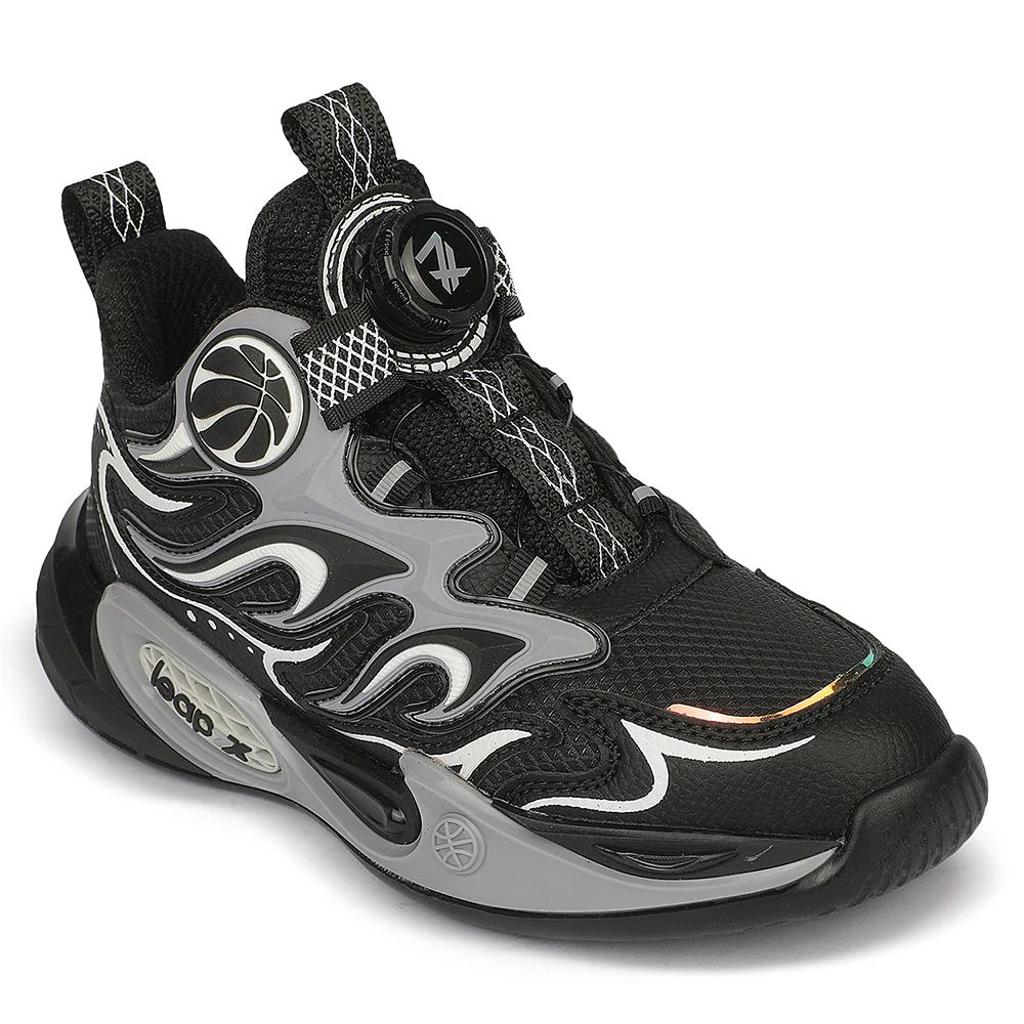 Leap7X ZLP-XK-10 Black Sports Non lacing Walking Shoes for Kids By Liberty
