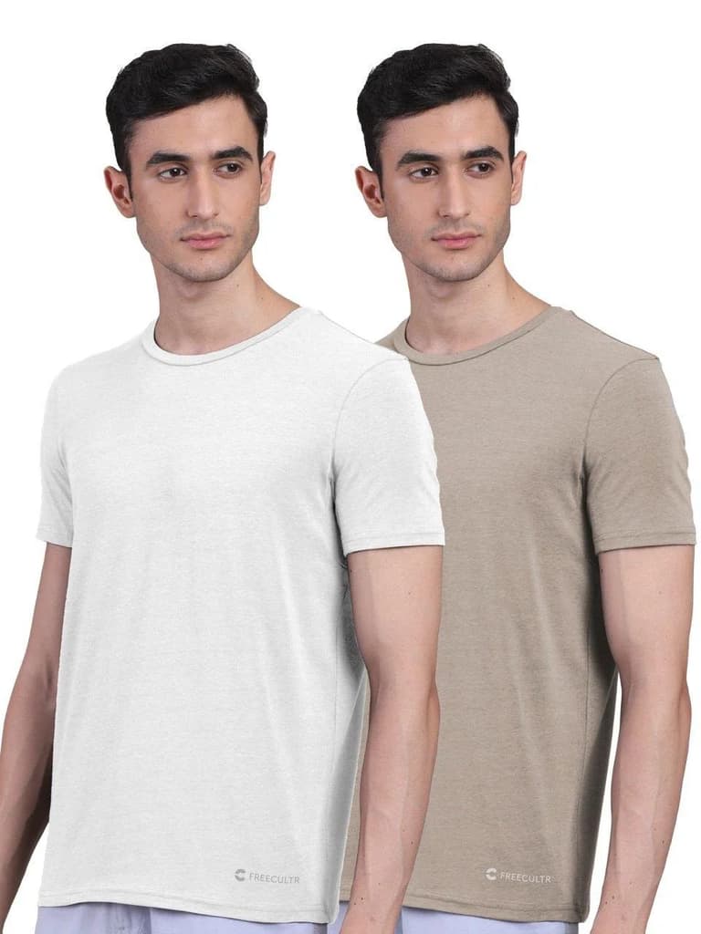 Men's Half Sleeves Bamboo Undershirts (Loungewear & Sleepwear) - Pack of 2 — photo 16