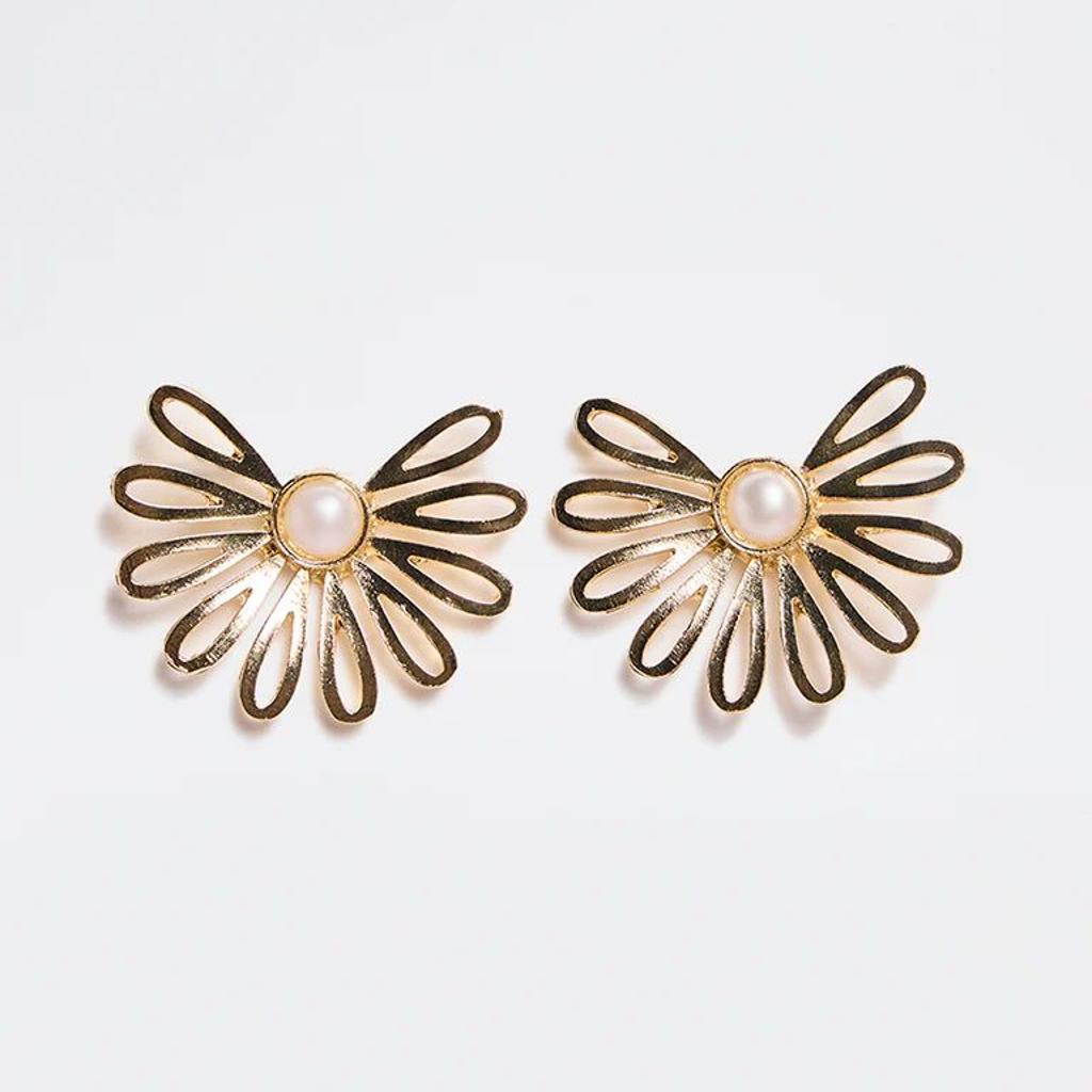 Westside Accessories Gold Floral Stud Earrings