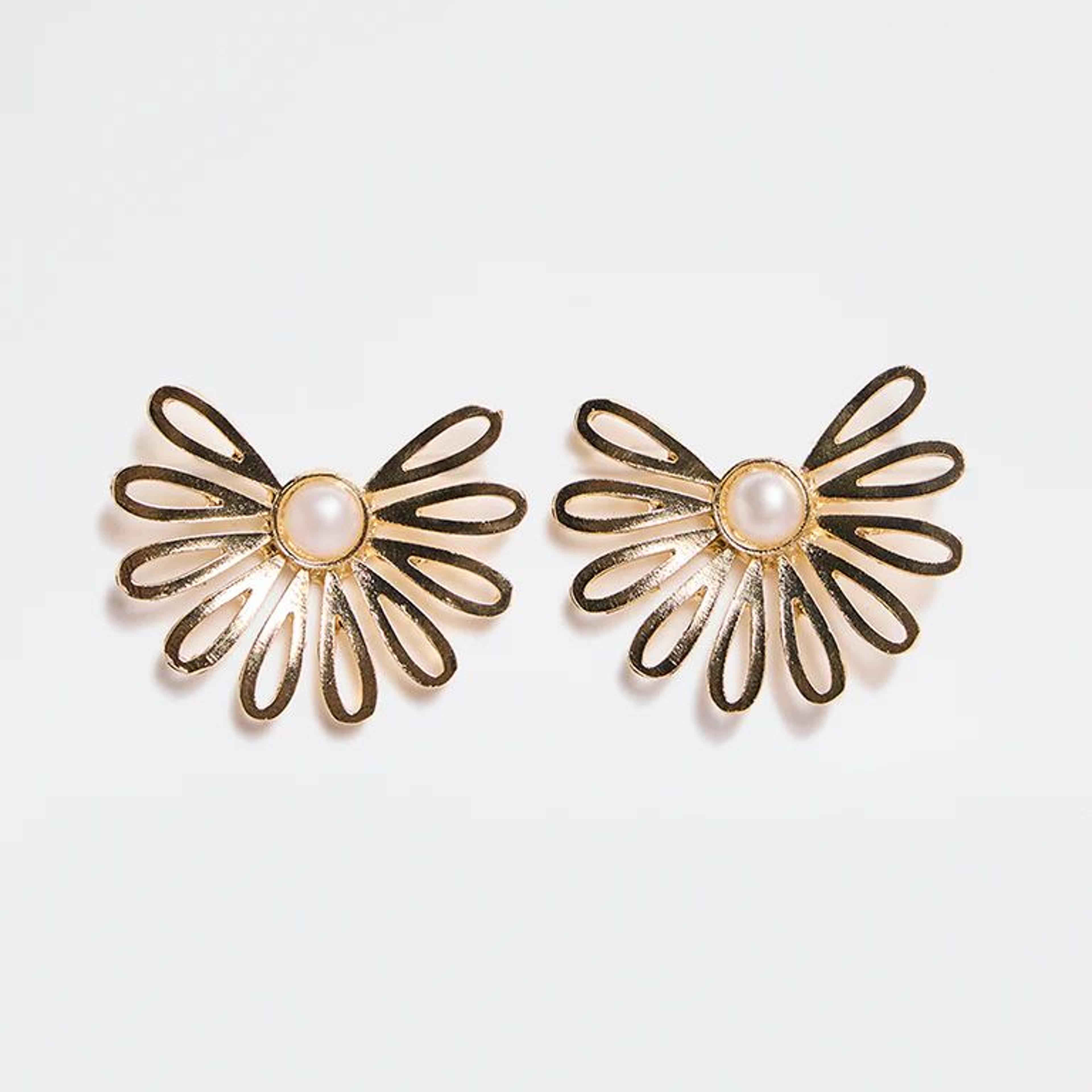 Westside Accessories Gold Floral Stud Earrings