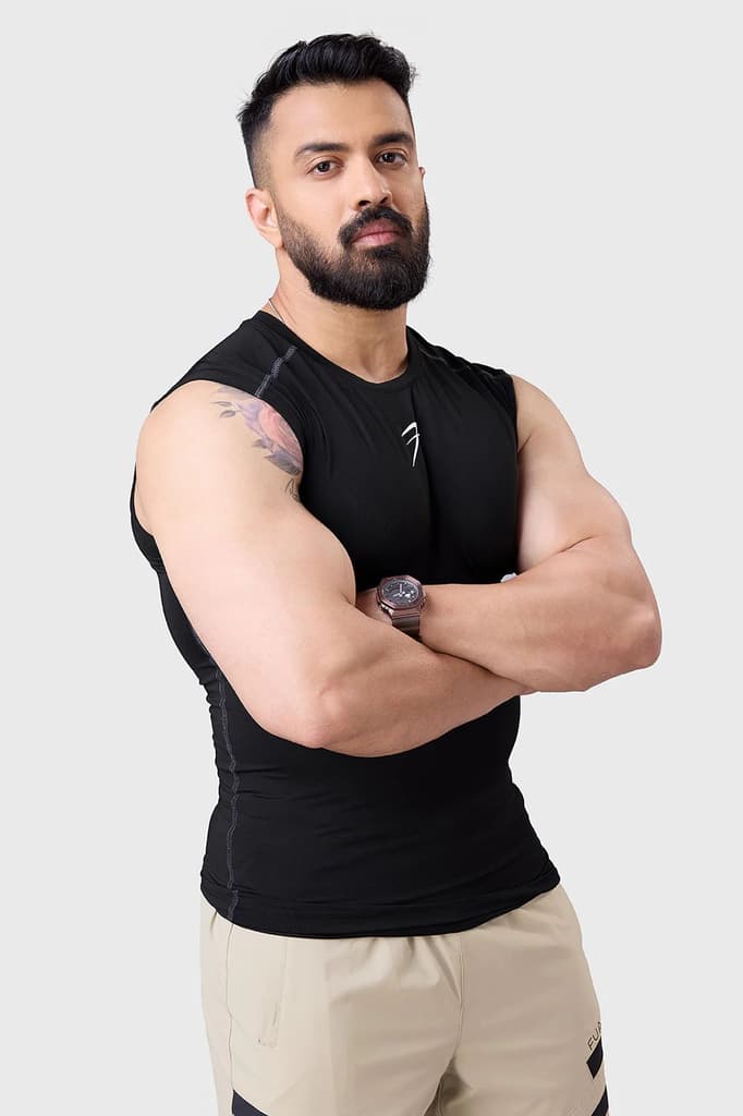 Compression Sleeveless Tank Black — S