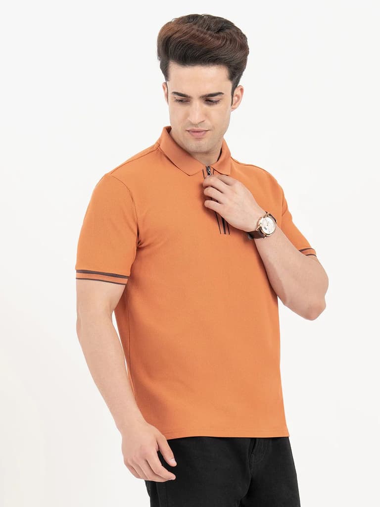 Polo T Shirts for Men in Burnt Orange | Classic Polo T Shirts — photo 6