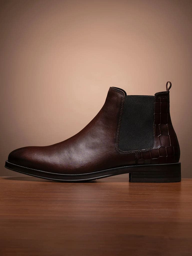 Chelsea Boots for Men in Burgundy | Formal High-Top Boots. — photo 6