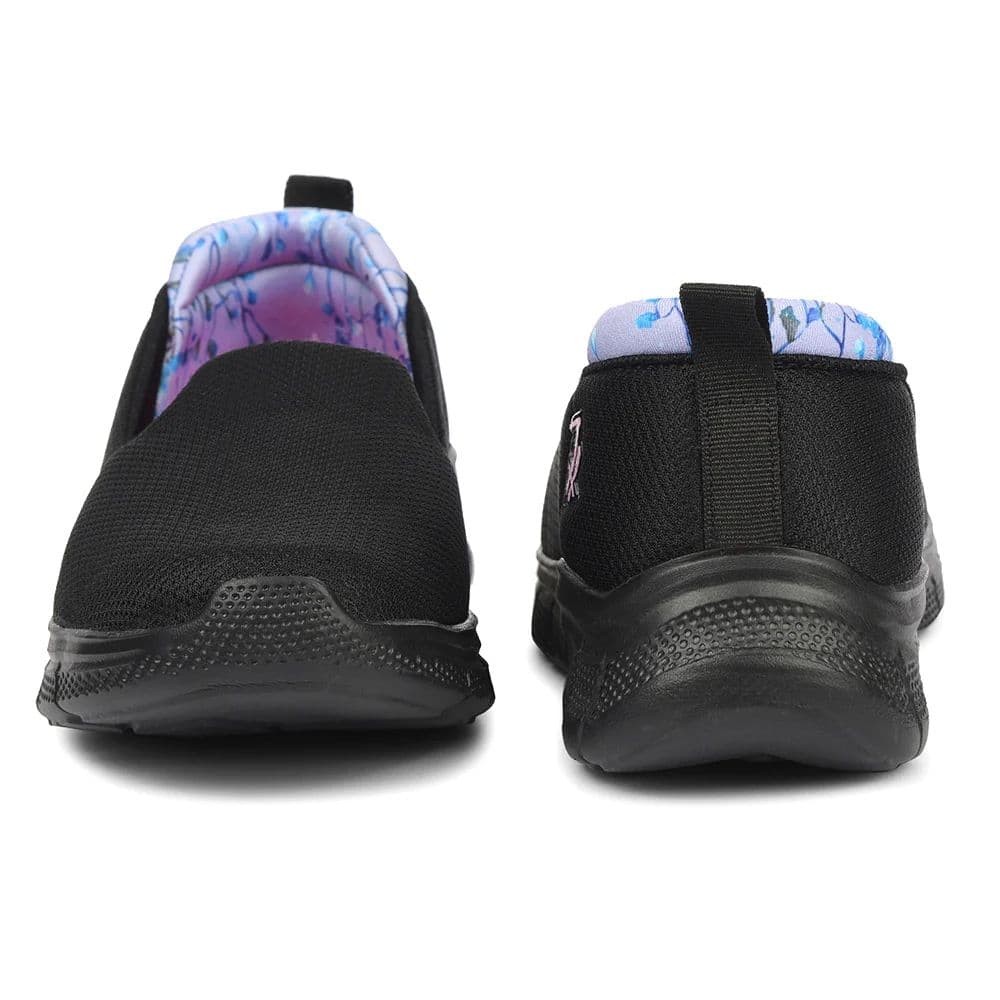 Leap7x Black Sports Non Lacing Walking Shoes For Women KAPPER By Liberty — photo 6