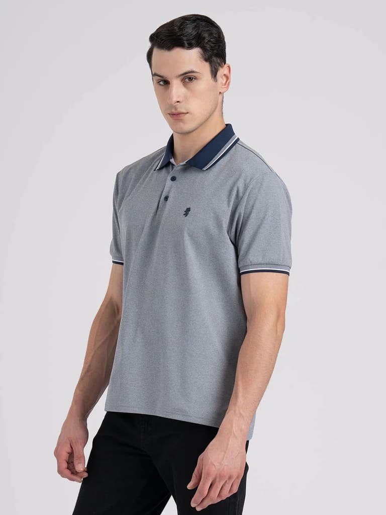 Jacquard Collar Polo T-shirt for Men | Premium Comfort | Sharp Look — photo 2