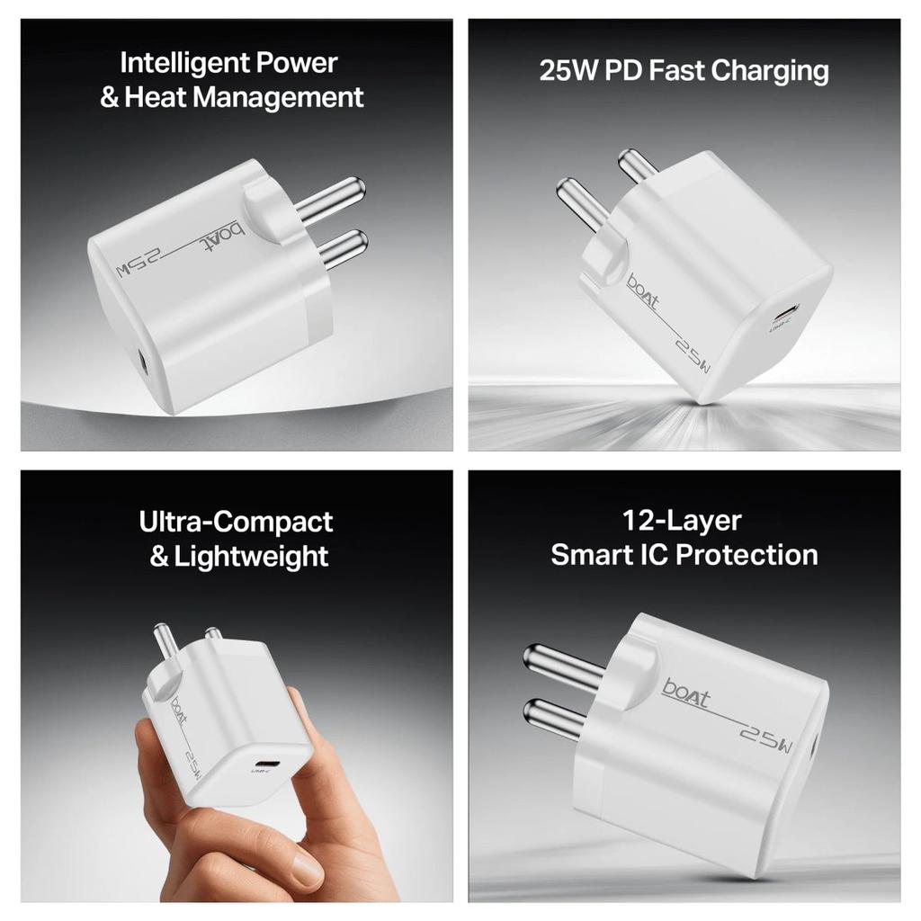 boAt 25W PD Charger | Fast Charging Adapter with PD & PPS, 12-Layer Protection & Compact Design — photo 7