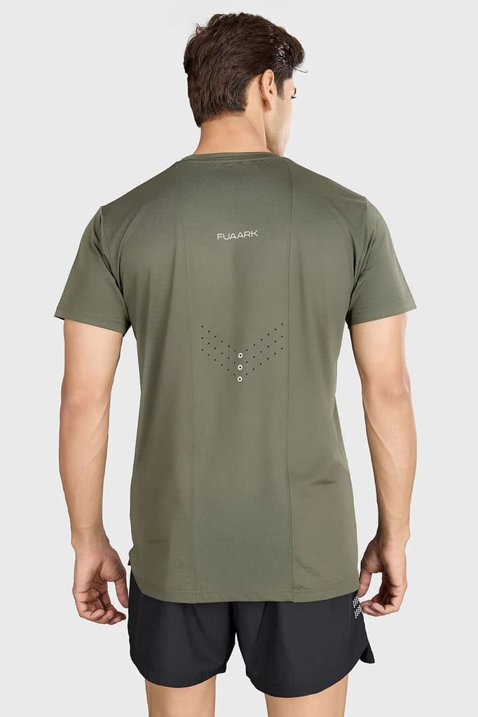 Laser Cut Running T-shirt Olive — photo 6
