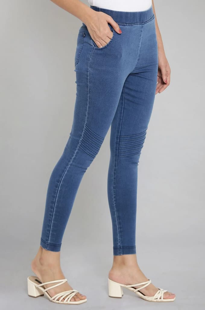 Light Blue Pintucks Jegging — photo 4