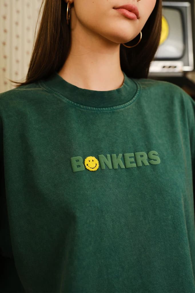 Bottle Green Smiley Originals x Bonkers Oversized T-shirt — photo 6