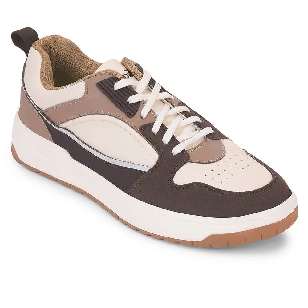 Leap7x Beige Casual Lacing Sneakers For Men LAPON-1E By Liberty — 6/40 / Beige
