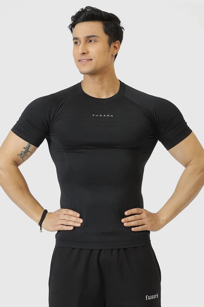 Power Seamless T-shirt Black/Fuaark — photo 6