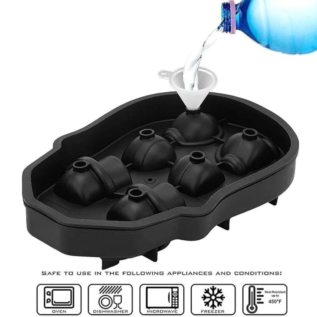 3D Skull Mold Tray | 6 Cavity Silicone Mold for Drinks & Desserts — photo 4