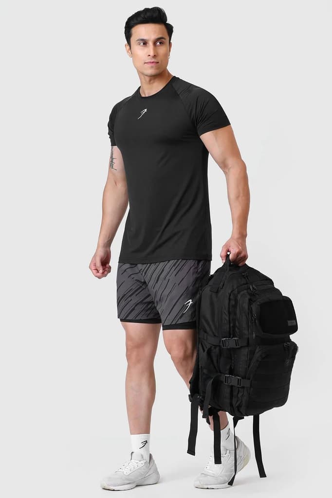 2 in 1 Printed Compression Shorts Graphite — photo 2