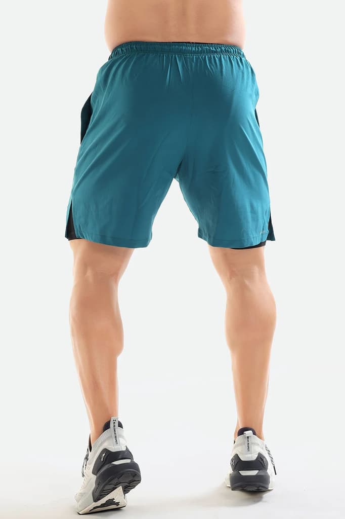 2 in 1 Compression Shorts Teal — photo 5