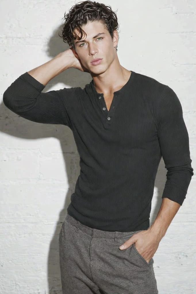 Fine Rib Henley Full Sleeve Tee — photo 5