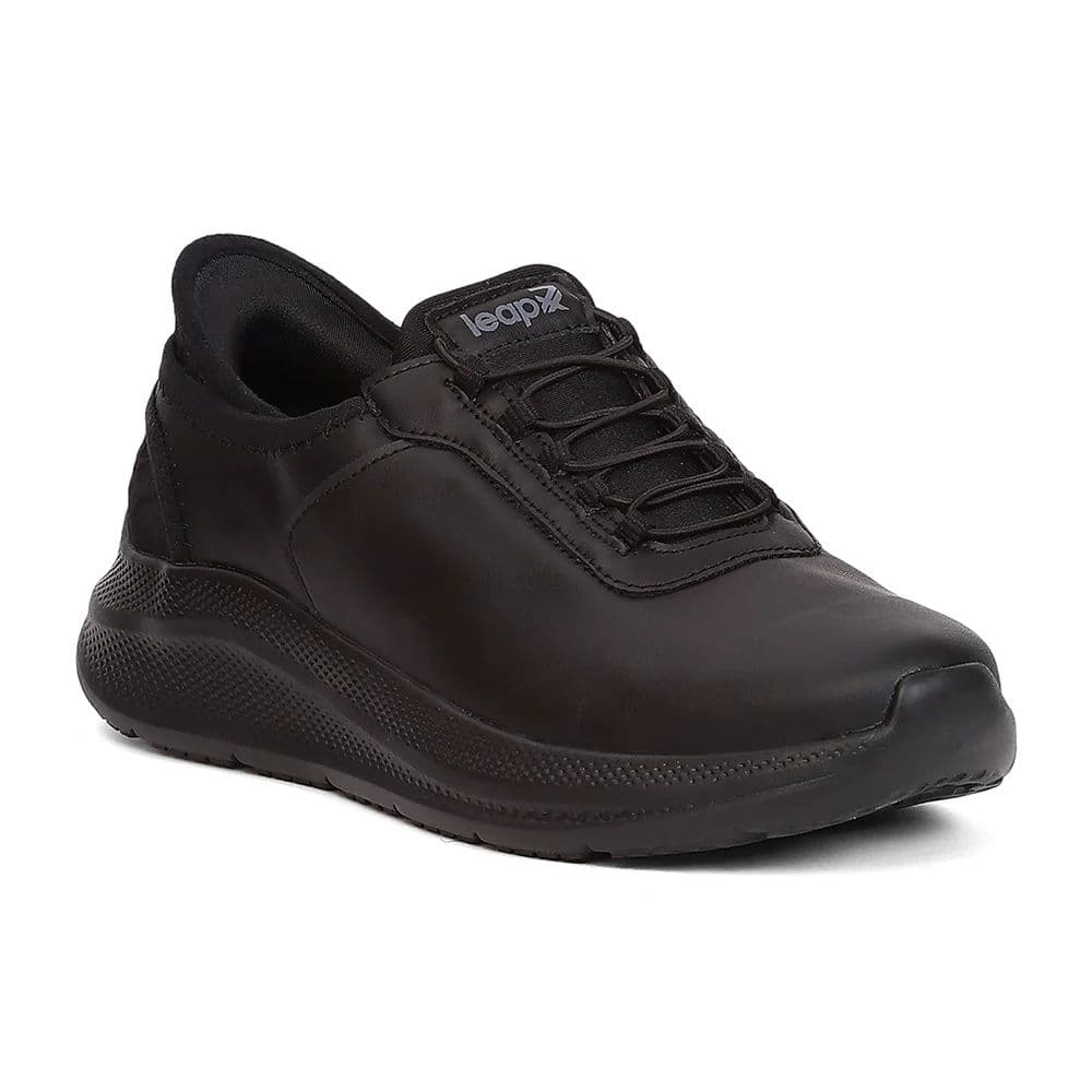 Leap7X EAZYSCHL-1 Kids' Black School Shoes - SCHOOL EASYGO with Memory Foam Comfort — 09C/27 / Black