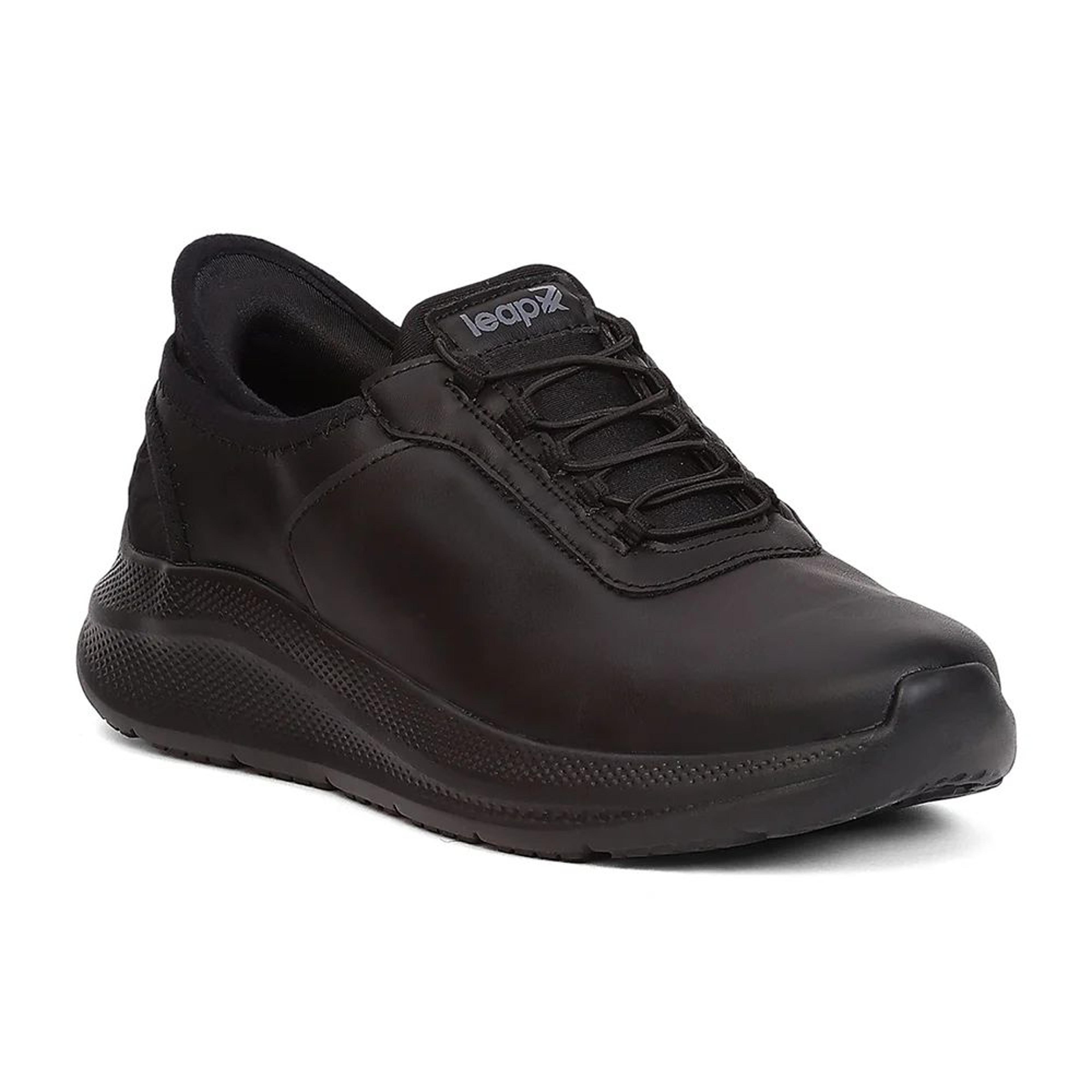 Leap7X EAZYSCHL-1 Kids' Black School Shoes - SCHOOL EASYGO with Memory Foam Comfort