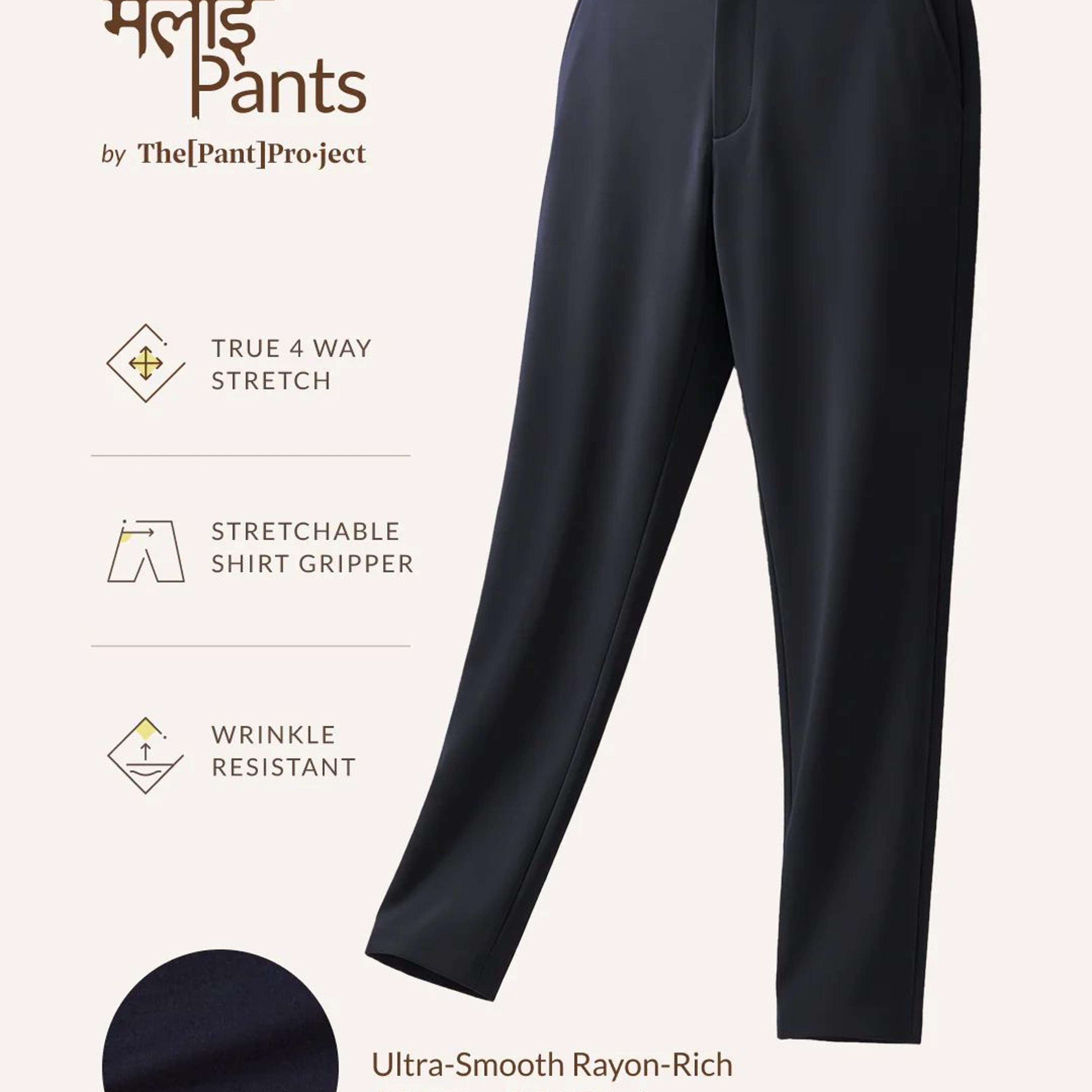 Malai Navy Soft-touch Slim Fit Power Stretch Pants