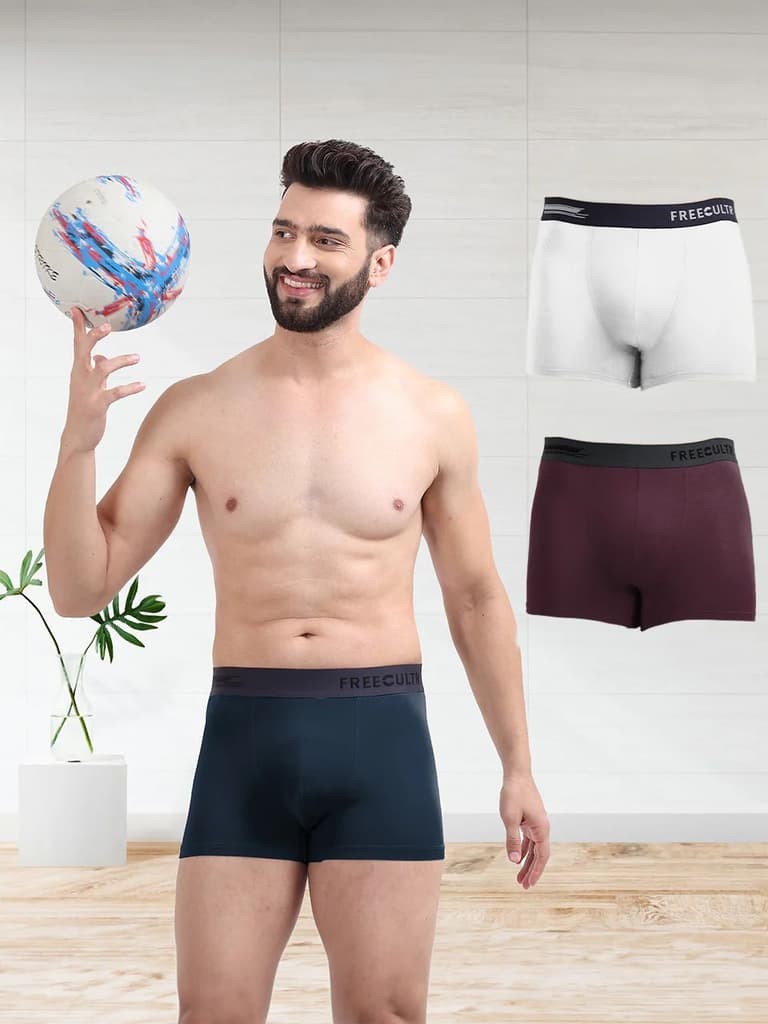 Men's Anti-Bacterial Micro Modal Trunk in Contrast Waistband (Pack of 3) — photo 14