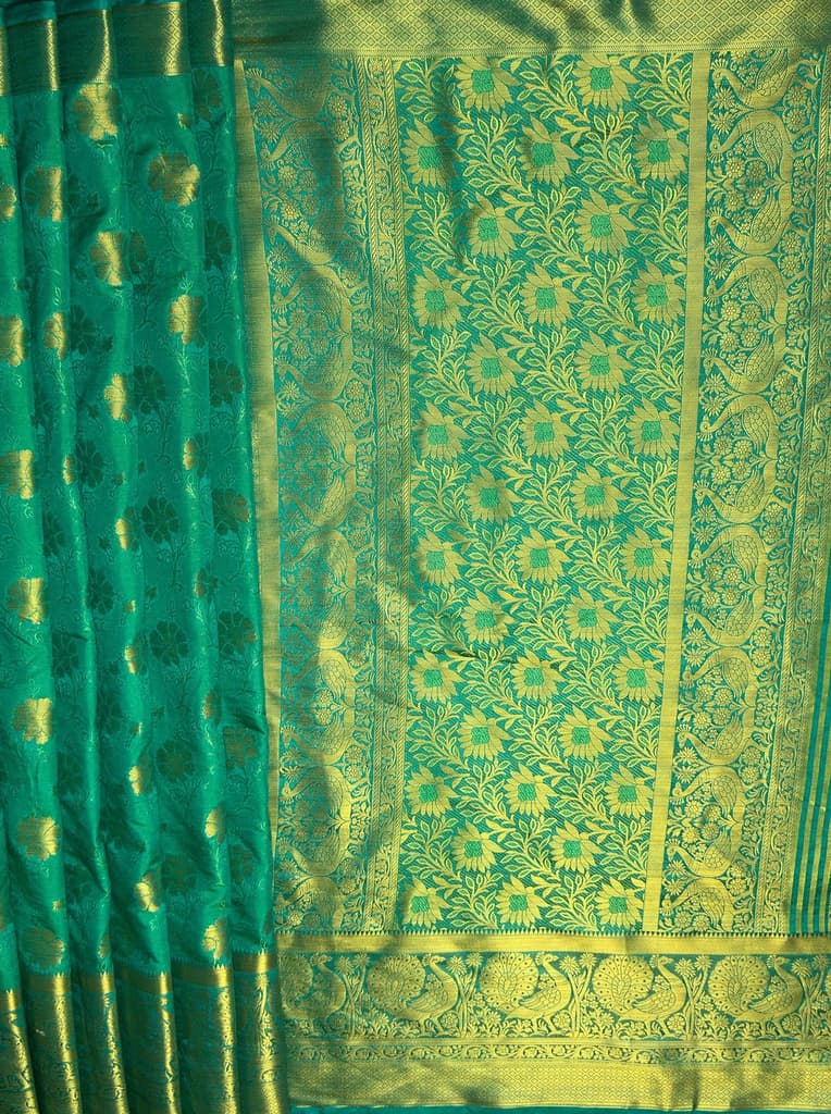 MIMOSA Women's Woven Design Kanjivaram Style Art Silk Saree with Blouse Piece - Saffire ( SA00003142SFFREE ) — photo 7