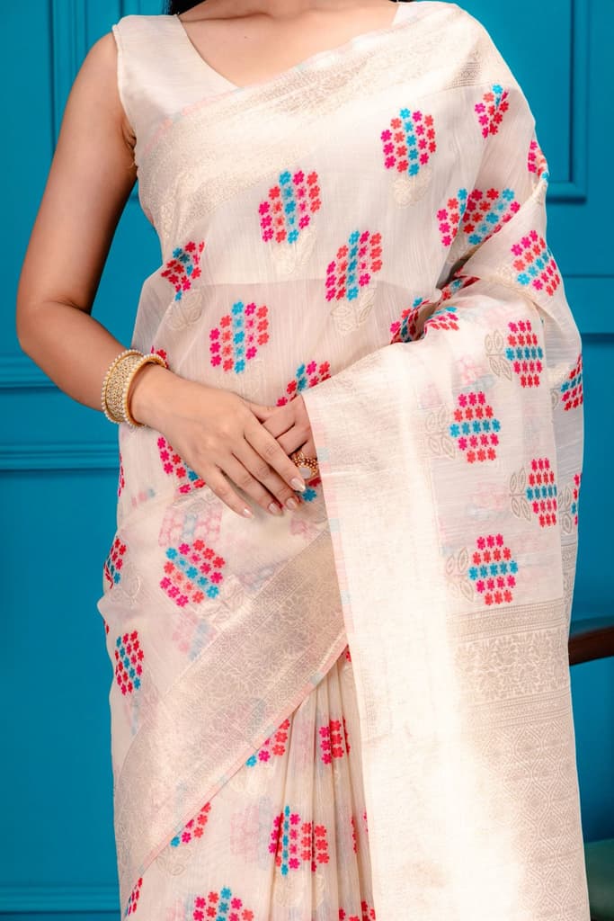 Mimosa Women's Woven Design Banarasi Style Art Silk Saree With Blouse Piece : SA00001595OFWFREE — photo 3