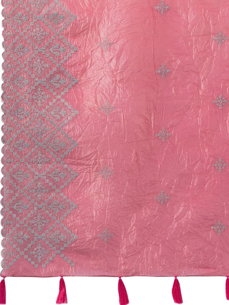 Mimosa Women's Woven Design Banarasi Style Tissue Crush Saree With Blouse Piece : SA00002015STFREE — photo 6
